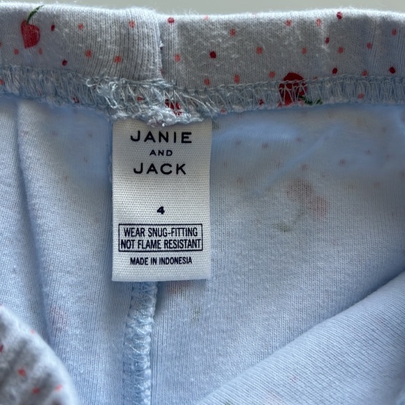 Janie and Jack Cherry Print Pajamas Sz 4 - Picture 9 of 10
